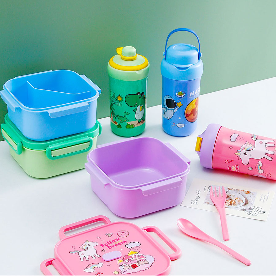 卡通正方單層/分格飯